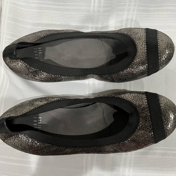 - Stuart Weitzman  sparkling silver metallic ballet flats size 38/7 - Picture 3 of 7